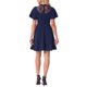 thumbnail image 3 of Vestido Midi Casual de Cuello Alto con Mangas de Volante de Encaje Floral para Mujeres INSPIRE CHIC XL Azul Oscuro, 3 of 5