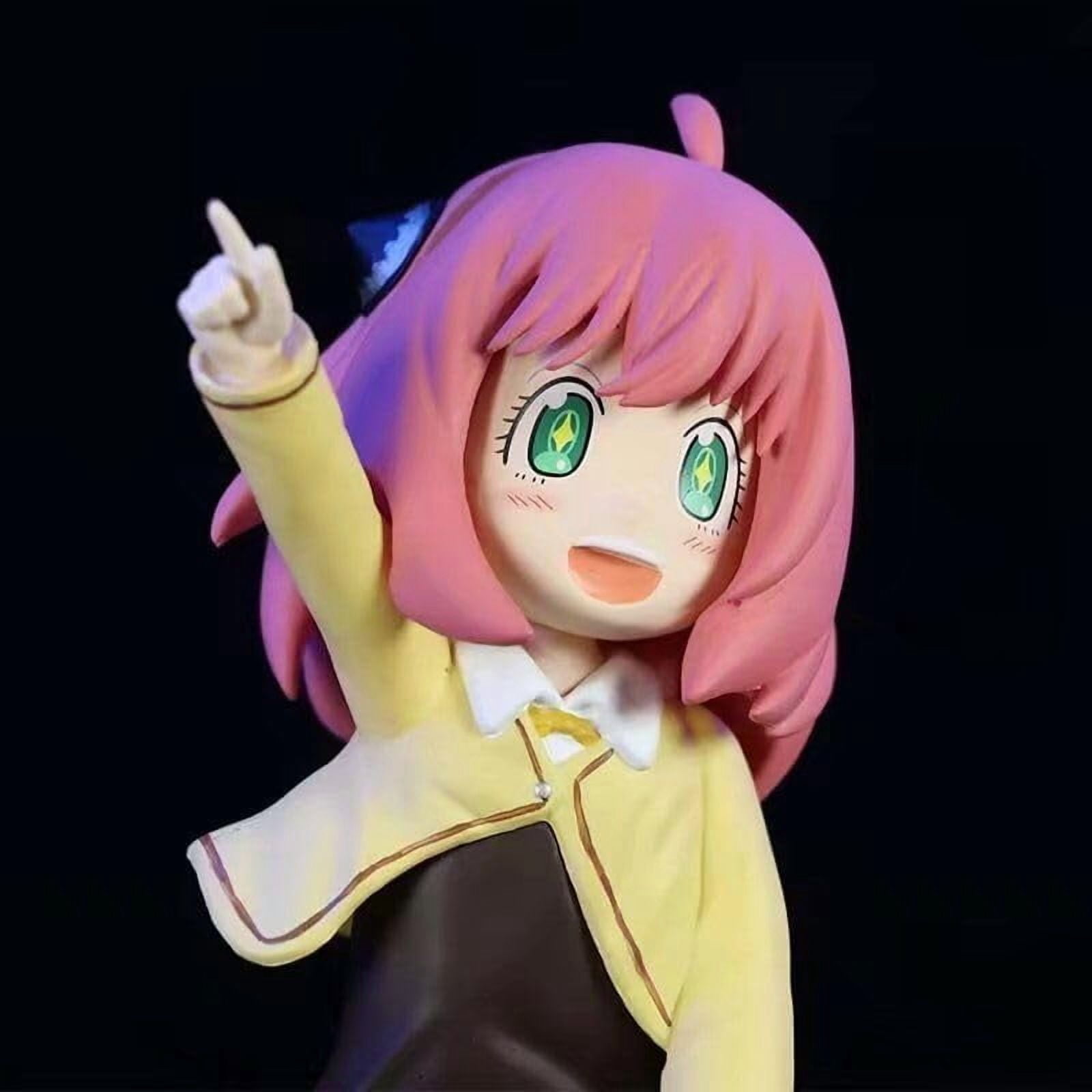 Newly Anya Figure Kneeling Replacement Face Anya Forger Anime Figures 12cm/4.7inch PVC Characters Collectible Souvenirs Gifts