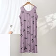 thumbnail image 2 of Asxite Womens Pajamas Solid Sleeveless Crew Neck Rayon Bow Print Nightgown Casual, 2 of 5