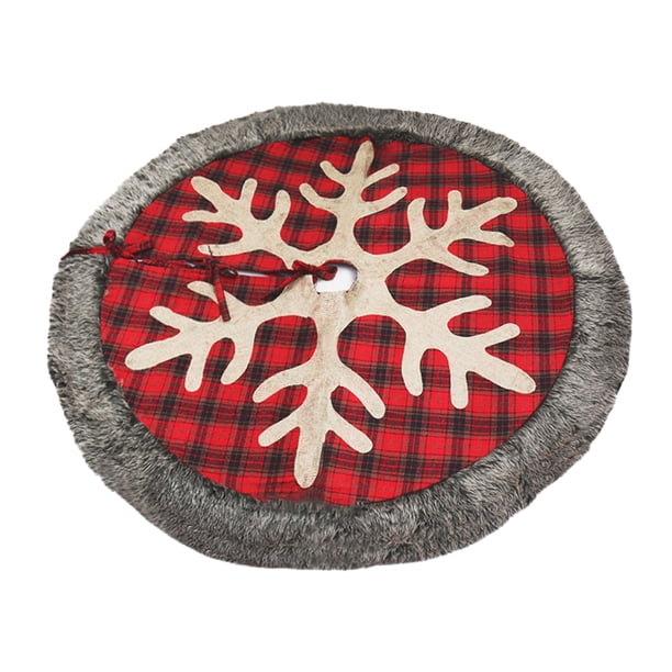 Yuarrent Bonita de árbol, alfombrilla decorativa de Navidad, alfombrilla de árboles exquisita, alfombra de copo de nieve de tela no tejida para Kits de decoración para fiestas Yuarrent HA070219-00