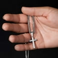 thumbnail image 2 of To My Man Gift, Big Crazy Beautiful World, Cross Pendant Cuban Chain Men Necklace, 2 of 7