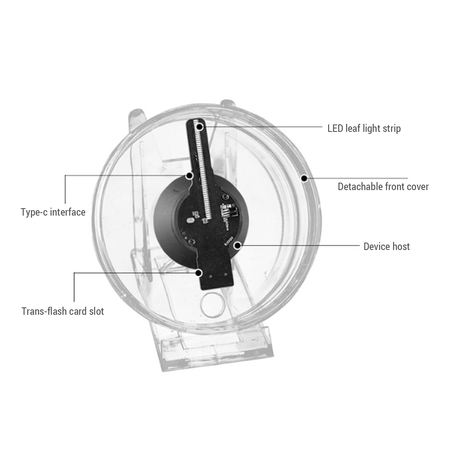 Hologram 3D Hologram Fan 11cm LED Holographic Projector Advertising Machine Portable Desktop Naked-Eye Stereo Display Built-in Speaker Transparent