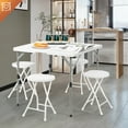thumbnail image 6 of VINGLI 34" Fold in Half Square Table, Bi-Folding Commercial Table, Portable Plastic Dining Card Table for Kitchen or Outdoor Party Wedding Event, White Granite, 6 of 7