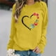 thumbnail image 1 of ICHUANYI Clearance Women's Round Neck Top Casual Fashion, Personalized Printing Loose Fitting, Slimming Long Sleeves(Yellow, XXL) ICHUANYI WER2023081512231, 1 of 4