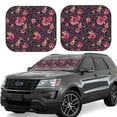 thumbnail image 2 of Daiia Rose Mix Leopard 2 2PCS Car Windshield Sun Shade, Foldable Sun Shield for Car Front Window, Auto Sun Blocker Visor Protector Universal for Truck SUV Pickup-Small, 2 of 7