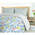 thumbnail image 5 of Ambesonne Nautical Duvet Cover Sets, Marine Themed Starfish, 2-Queen, Blue and Yellow, 5 of 7