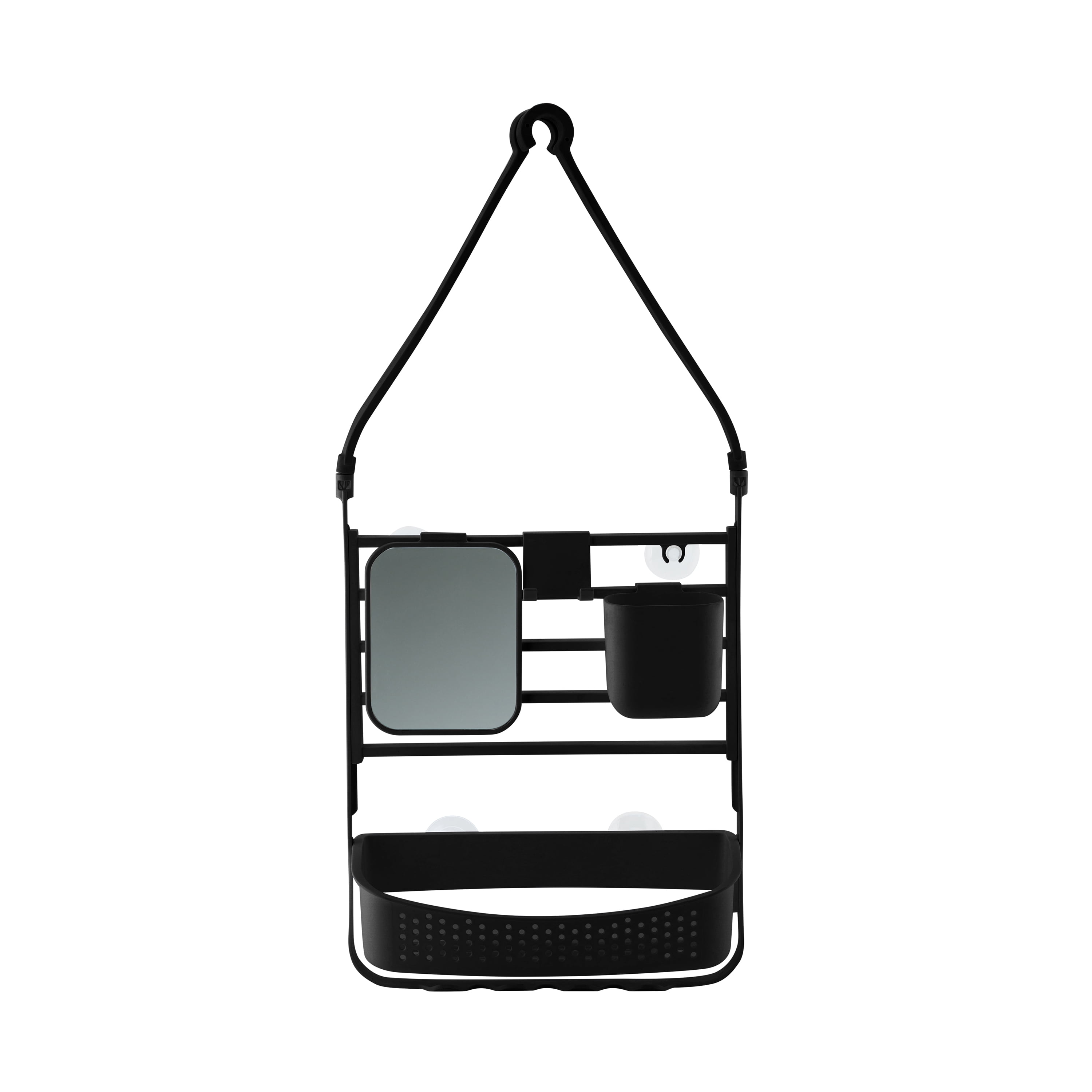 Bath Bliss Deluxe Flex Plastic 1 Shelf Adjustable Shower Caddy, Matte Black