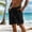 Black, variant on Men's Linen Elastic Waist Lounge Shorts Solid Beach Golf Shorts with Pockets Casual Drawstring Summer Shorts White