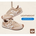 thumbnail image 6 of LUCKY STEP Womens Retro Thin Sole Sneakers Lightweight Wide Toe Box Casual Shoes,Beige, 6 of 11