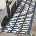 thumbnail image 3 of SAFAVIEH Courtyard Tranter Fishes Indoor/Outdoor Area Rug, Navy/Beige, 6'7" x 9'6", 3 of 10