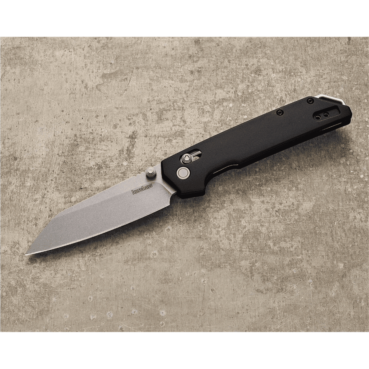 Kershaw Iridium Reverse Tanto Manual DuraLock Reverse Tanto Blade EDC Folding Pocket Knife - Black