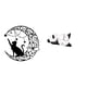 thumbnail image 1 of Escultura De Pared De Metal Con Silueta De Gato Y Panda Iluminada Por La Luna, Decoración Moderna Para Amantes De Los Gatos Negros Con Un Práctico Y Resistente Reloj Para La Sala De Estar Y, 1 of 8