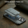 thumbnail image 2 of Compatible for iPhone 14 Wallet Case,[Support MagSafe Wireless Charging] Back Flip Magnetic Leather Phone Cover with Detachable RFID Blocking Card Holder For iPhone 14,Gray, 2 of 14