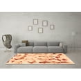 thumbnail image 3 of Ahgly Company Indoor Round Abstract Orange Modern Area Rugs, 3' Round, 3 of 4