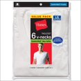 thumbnail image 2 of Hanes 777VP6 Men Tagless V-Neck Undershirt 6-Pack Large White, 2 of 2