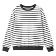 thumbnail image 5 of Hurxie Oversized Sweatshirt for Women Crewneck Striped Shirt Long Sleeve Tops Pullover Womens Fall Fashion, 5 of 8