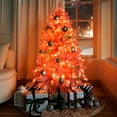 thumbnail image 3 of Martina Pink Christmas Tree Prelit, Realistic Artificial Christmas Tree with Lights by Naomi Home-Color:Pink,Height:4.5ft, 3 of 10
