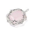 thumbnail image 2 of 5pcs Natural Rose Quartz Pendants Brass Flower Charms Rack Plating Long-Lasting Plated Lead Free & Cadmium Free Platinum 36x26.5x11mm Hole: 3x4.5mm, 2 of 3