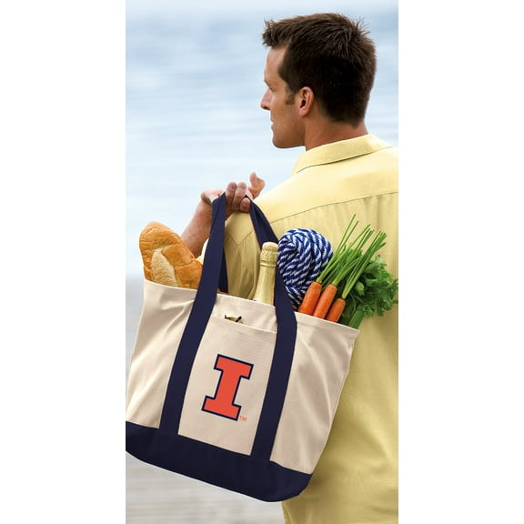 University of Illinois Tote Bag OFFICIAL University of Illinois Tote Bags for TRAVEL BEACH SHOPPING