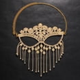 thumbnail image 1 of Máscara de borlas de diamantes de imitación para blogger, decoración facial de mascarada de moda, accesorios para el cabello con diamantes exagerados y completos, máscara femenina, 1 of 5