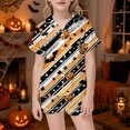 thumbnail image 2 of CAIVO Girls Halloween Pajama Sets Sleepwear 2 Piece Short Sleeve Lapel Button Down Shirts Tops With Shorts For Kids Pjs, 2 of 4