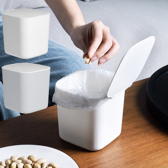 RFUGUG Desktop Trash Can | Mini Garbage Bin | High Capacity for Home & Office | Slim, Space-Efficient Design | Anti-Slip Base | Sturdy, Lightweight, Easy Clean | 4.72x4.53x4.53in