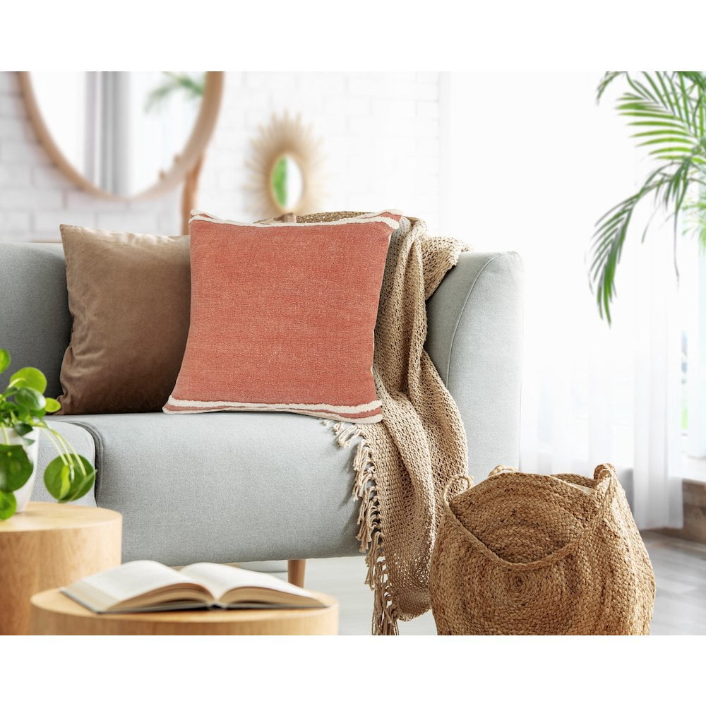 LR Home Soft Striped Cinnamon Throw Pillow