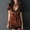 Brown, variant on Morttic Women‘s Sexy Deep V-Neck Lace Velvet Slim Fit Short Sleeve Mini Bodycon Dress with Buttons & Ruffle Hem Brown,S
