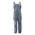 thumbnail image 1 of AherBiu Plus Size Cargo Jumpsuits for Women Sleeveless Suspender Rompers Belted Waist Classic Overalls, 1 of 4
