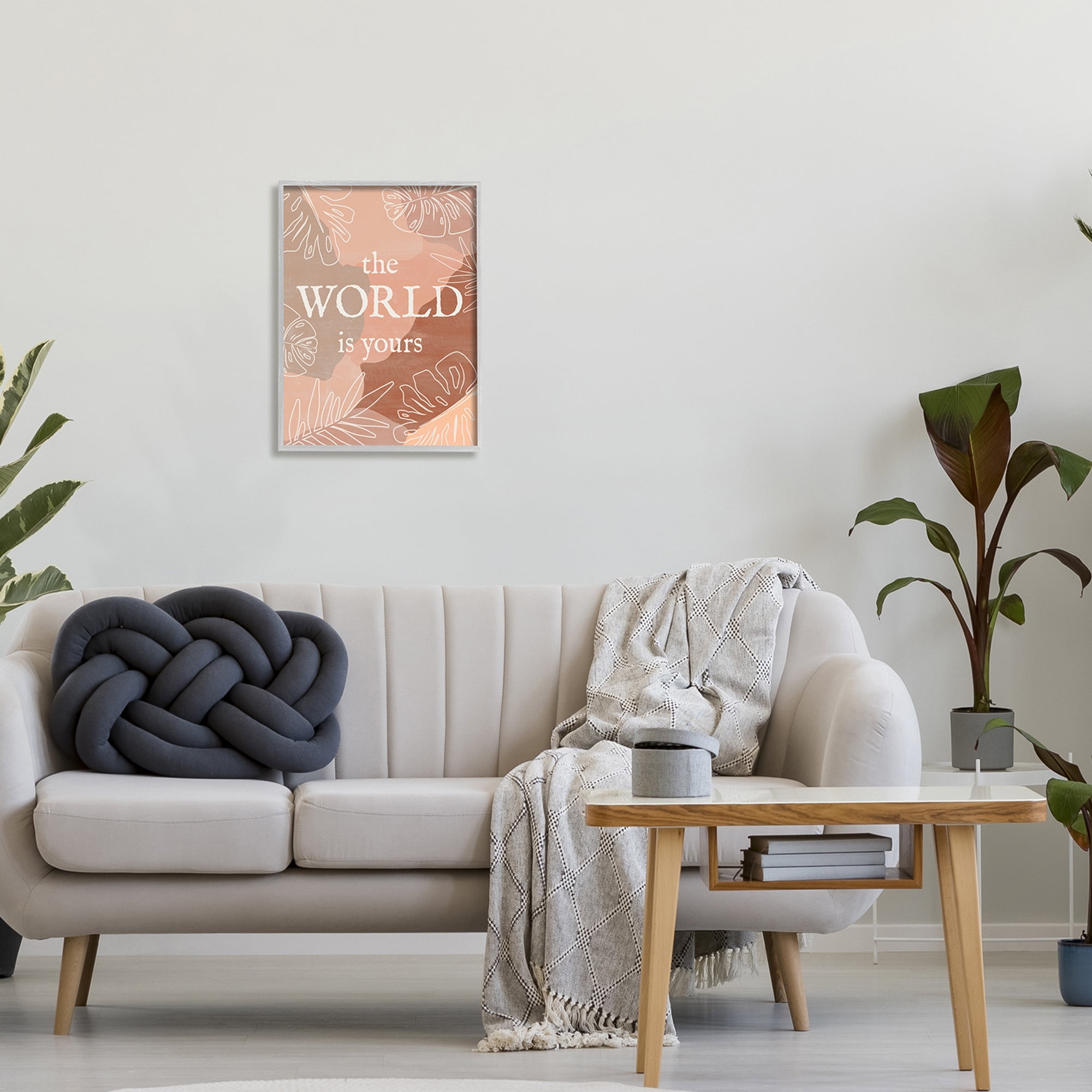 Stupell Industries World Is Yours Monstera Plant Boho Blocked Shapes,16 x 20, Design by Natalie Carpentieri