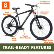 Ozark Trail 27.5 M.1 Vibe Mountain Bicycle, Large Frame, Fits Riders 59 - 62+, Black, Adult, Unisex