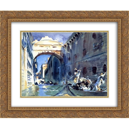 John Singer Sargent 2x Matted 24x20 Gold Ornate Framed Art Print 'Bridge of Sighs'