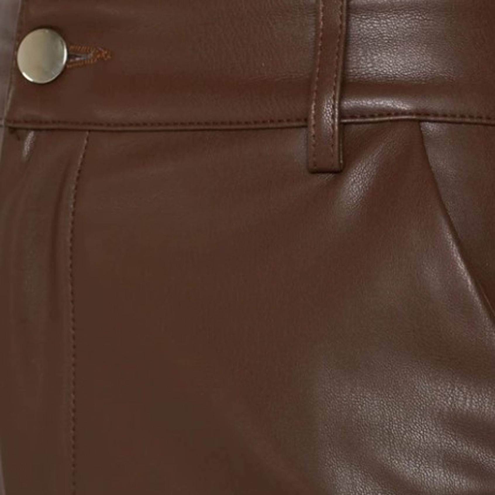 Oksale Faux Leather Pants for Women High Waisted Leggings Pants Wide Leg PU Pants Solid Color Trousers with Pockets 2025 Brown XL