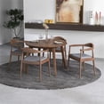 thumbnail image 5 of Ellison Modern Solid Wood Walnut Kitchen & Dining Room Table and Chairs for 4, 5 of 6