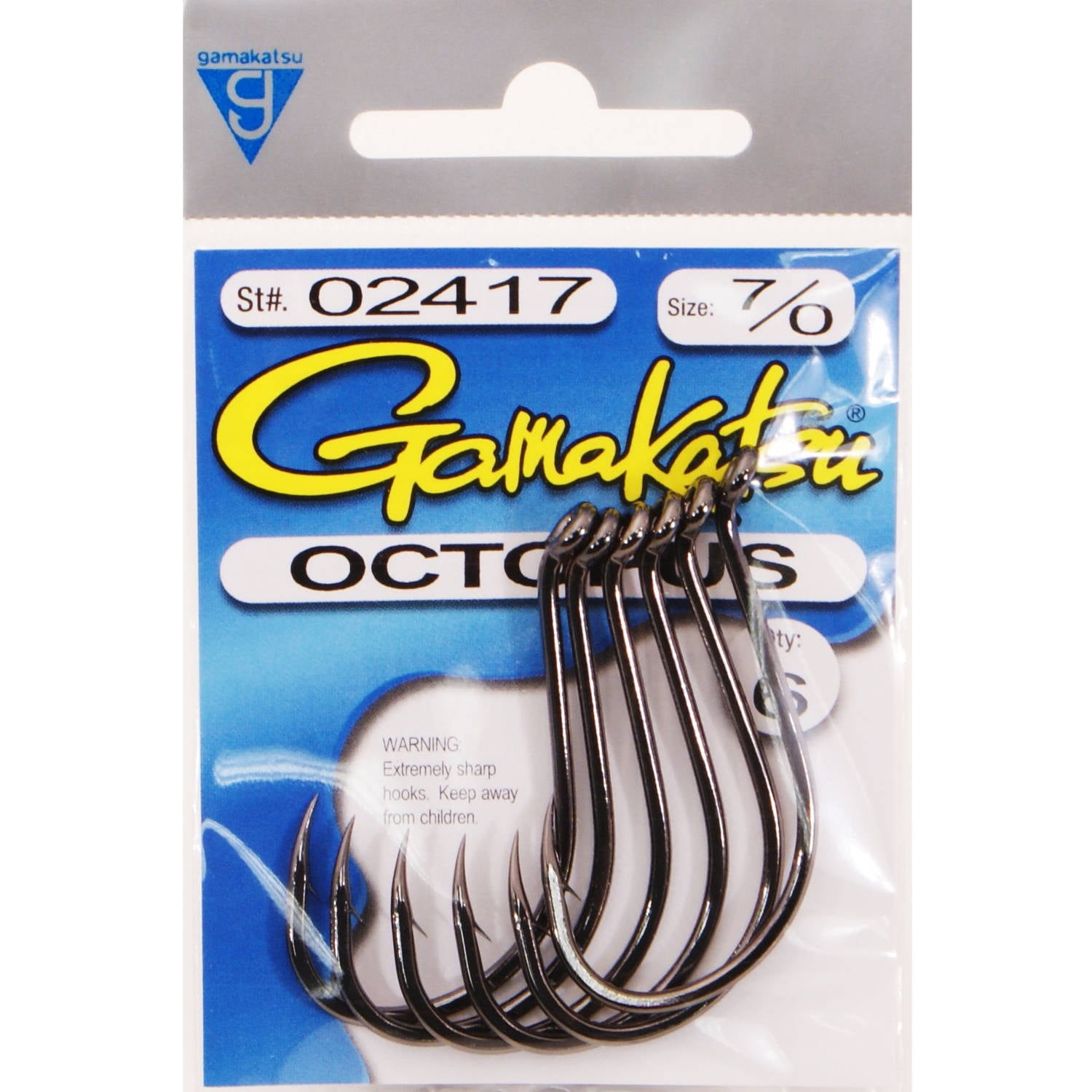 Gamakatsu Octopus Hook in High Quality Carbon Steel, NS Black, Size 7/0