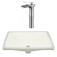 thumbnail image 1 of 20.75-in. W CSA Rectangle Bathroom Undermount Sink Set In Biscuit - Chrome Hardware AI-23086, 1 of 7