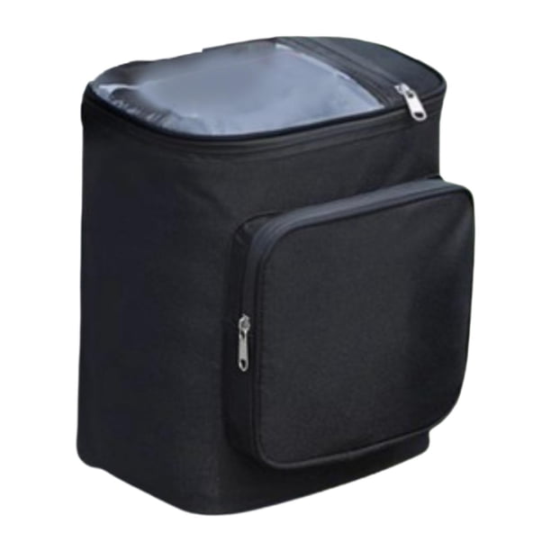 Bolsa de almacenamiento delantera para scooter de 17 litros de gran capacidad, de tela Oxford, para colgar en la moto. Bolsa transparente negra