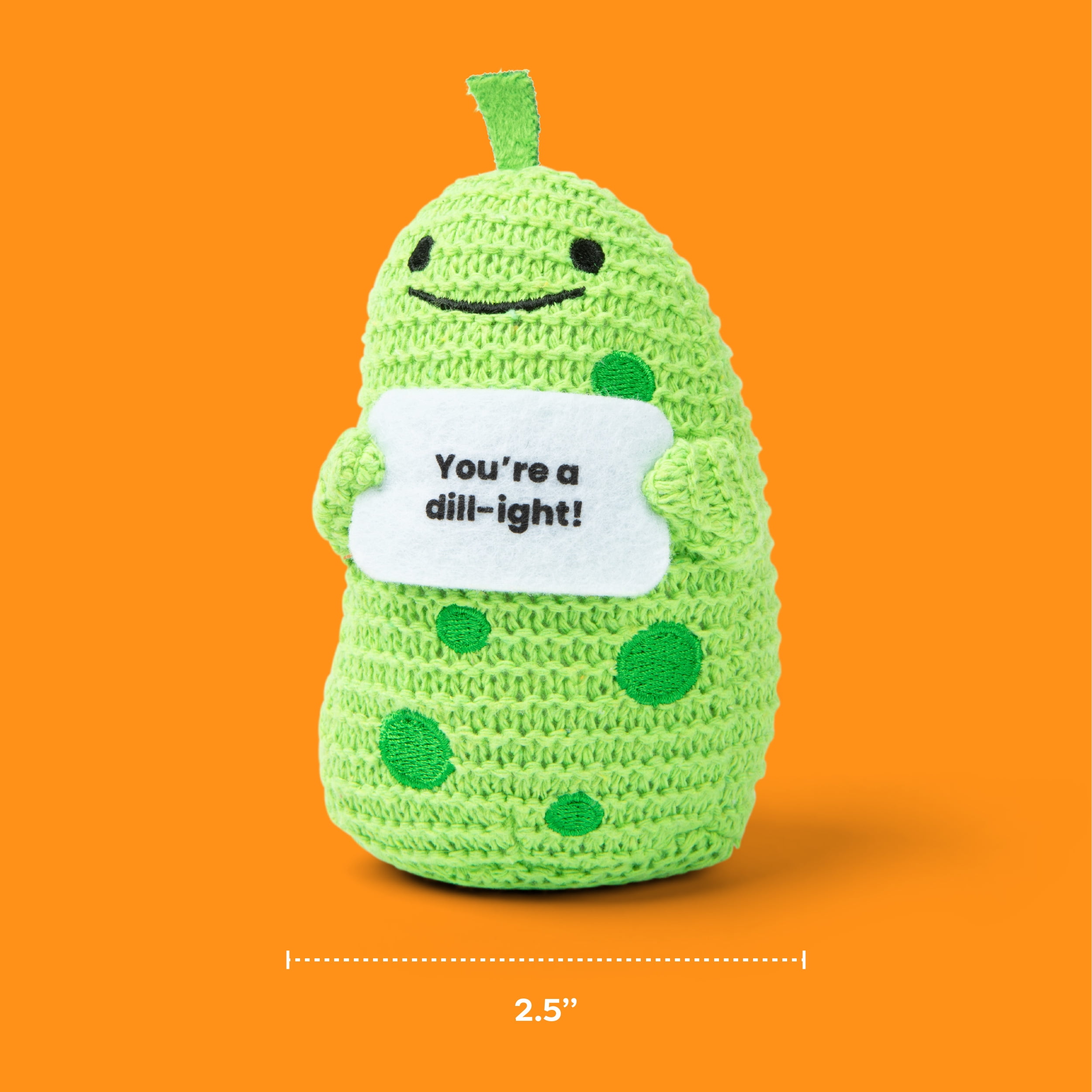 Lil Cheers Pickle by Relatable, Uplifting Plush Toy with Positive Message, Desk Decor
