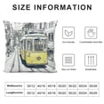 thumbnail image 6 of Acheng Urban Throw Pillow Cushion Cover, Sketch Style City Scenery with Street Bus in Town Lisbon Modern Artwork, Decorative Square Accent Pillow Case,Teal Yellow,2 Pcs White, 6 of 6