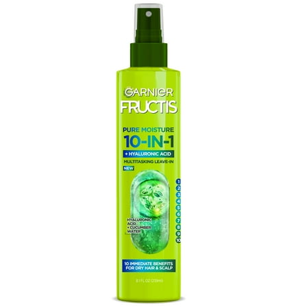 Garnier Fructis Pure Moisture 10 in 1 Spray with Hyaluronic Acid, 8.1 fl oz