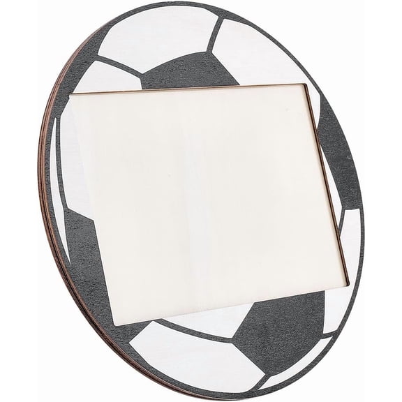 Sport Picture Frame Football Photo Frame Stand Wooden Round Soccer Tabletop Picture Frame 5x7 Printing Poster Photograph Frame Multi-color