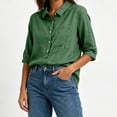 thumbnail image 6 of Dagugfen Cotton Linen Shirts for Women 3/4 Sleeve Button down Collared Neck Lightweight Shirts Business Casual Workwear Tops, 6 of 7
