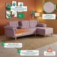 thumbnail image 3 of Sala Modular Reversible Makora Brunello Con Memory Foam, Color Palo De Rosa, Lino Respaldo Reclinable De 3 posiciones., 3 of 9
