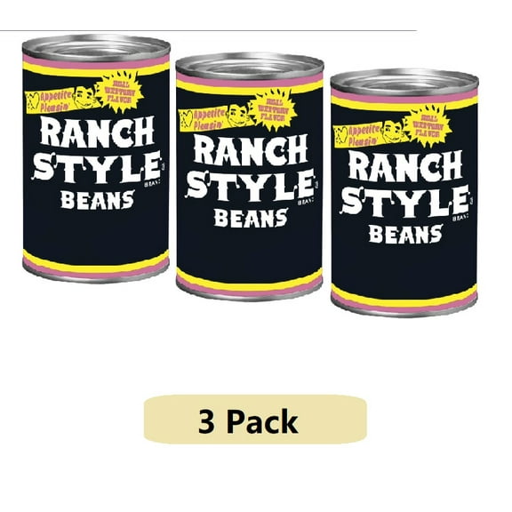 (3 Pack) Ranch Style Canned Pinto Beans, Real Western Flavor, 15 oz