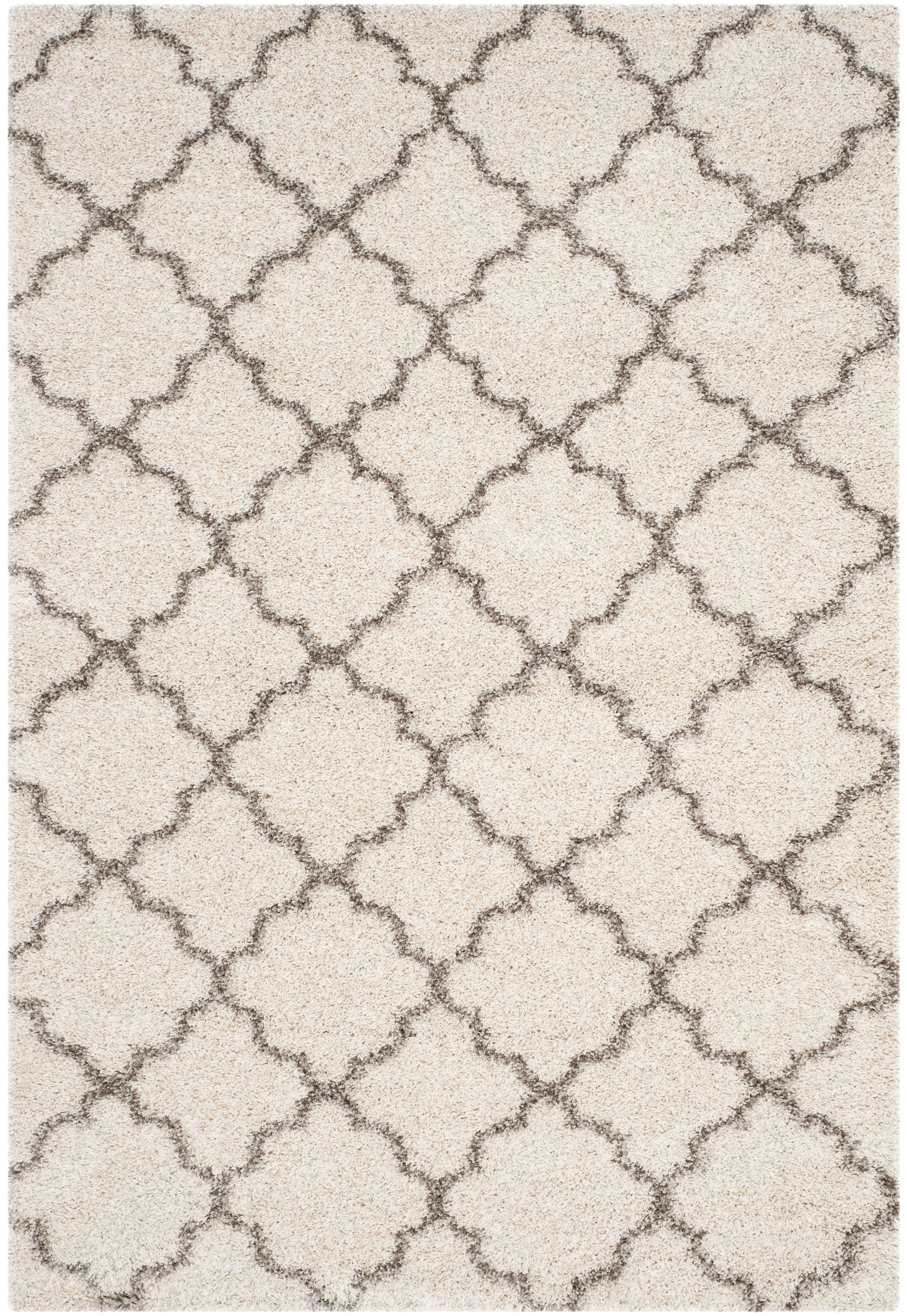 SAFAVIEH Hudson Jaye Geometric Shag Area Rug, Ivory/Grey, 8' x 10'