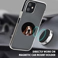 thumbnail image 3 of WIRESTER Set 4pcs Round Metal Plates Sticker Replace For Magnetic Car Mount Magnet Phone Holder - Dog Faces On Black Background, 3 of 7