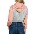 thumbnail image 3 of Doublju Women's Contrast Raglan Sleeve Crop Zip Up Hoodie With Kangaroo Pocket, 3 of 4
