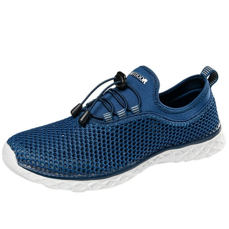 Siilsaa Womens Fashion Sneakers Wide Fashion Sneaker Walking Lace-up Running Shoes Blue 8