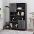 thumbnail image 2 of Smuxee Wood Bookcase with 4 Storage Shelves and 2 Doors,Cube Organizer Cabinet,Gray, 2 of 7