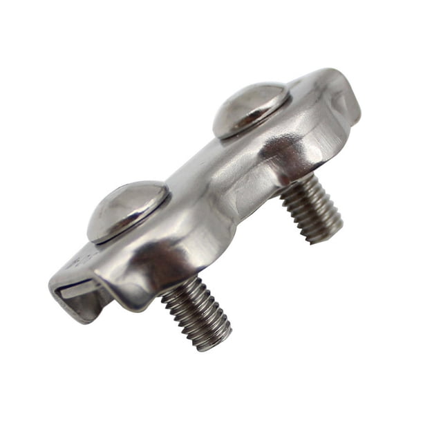 10mm Abrazaderas dobles con agarre de hebilla, Clip dúplex, sujetador de cuerda de alambre, calibrador de Cable